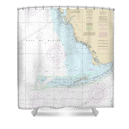 Nautical Chart 4148 Havana Tampa Bay Shower Curtain