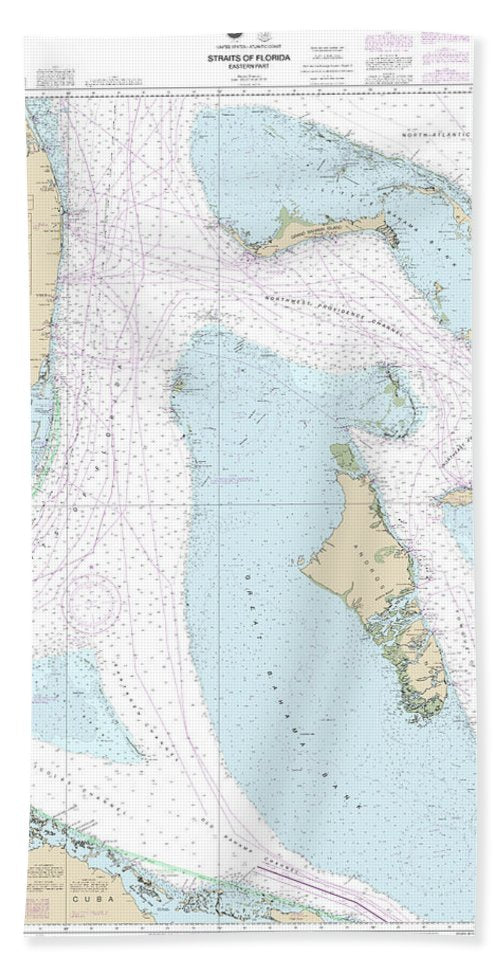 Nautical Chart-4149 Straits-florida – Eastern Part - Bath Towel