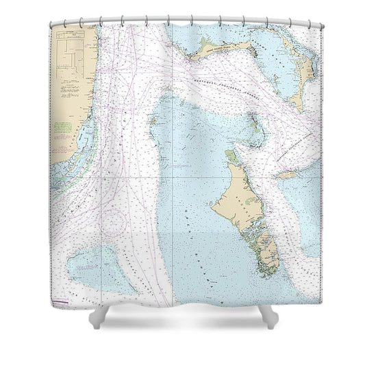 Nautical Chart 4149 Straits Florida “ Eastern Part Shower Curtain
