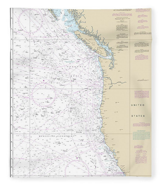Nautical Chart 501 North Pacific Ocean West Coast North America Mexican Border Dixon Entrance Blanket