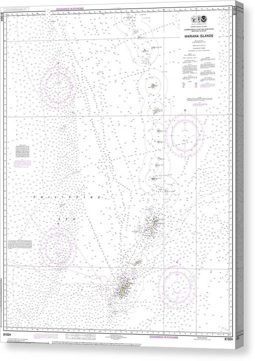 Nautical Chart-81004 Commonwealth-The Northern Mariana Islands Canvas Print