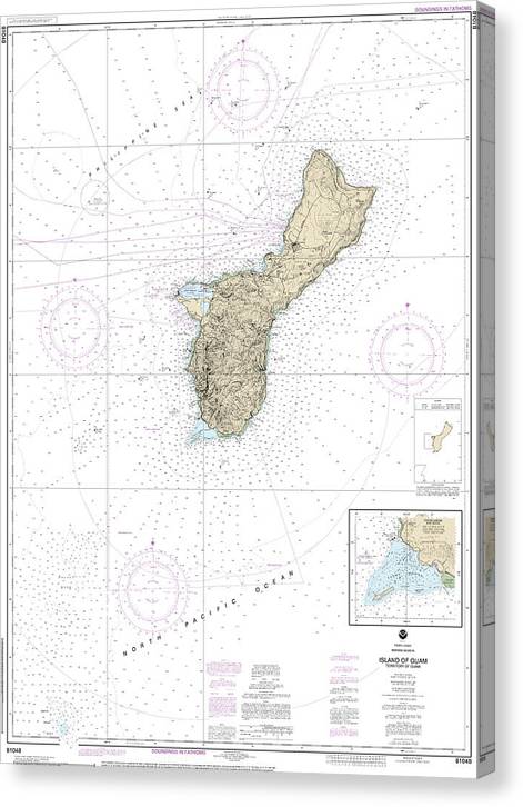 Nautical Chart-81048 Mariana Islands Island-Guam Territory-Guam, Cocos Lagoon Canvas Print