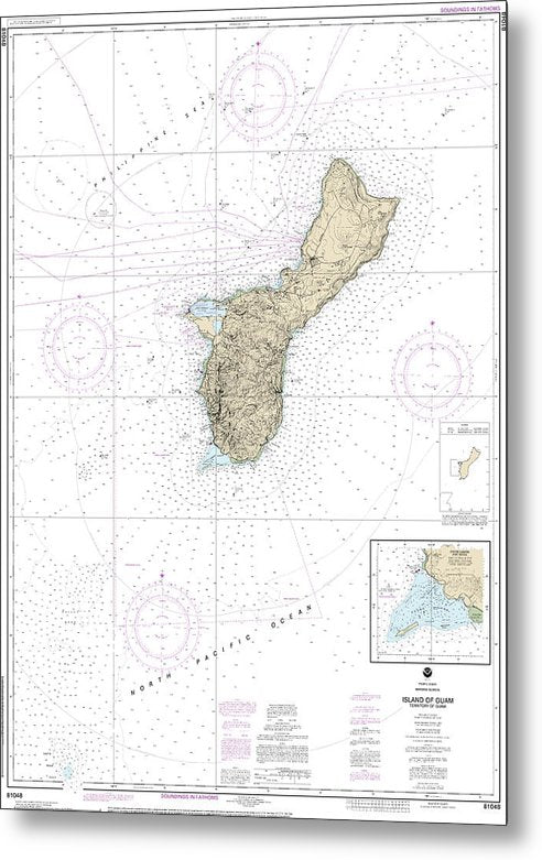 A beuatiful Metal Print of the Nautical Chart-81048 Mariana Islands Island-Guam Territory-Guam, Cocos Lagoon - Metal Print by SeaKoast.  100% Guarenteed!