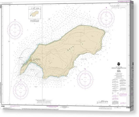 Nautical Chart-81063 Commonwealth-The Northern Mariana Islands Rota Canvas Print
