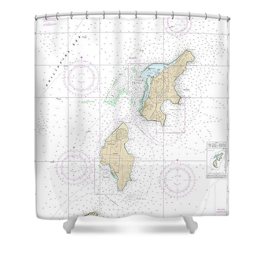 Nautical Chart 81067 Commonwealth The Northern Mariana Islands Saipan Tinian Shower Curtain