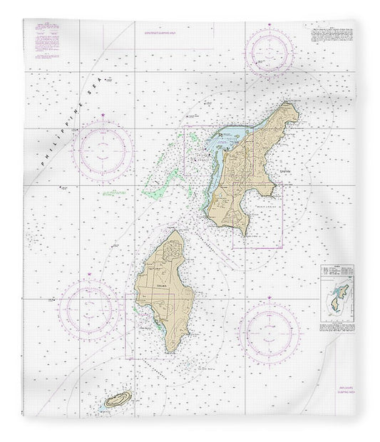 Nautical Chart 81067 Commonwealth The Northern Mariana Islands Saipan Tinian Blanket