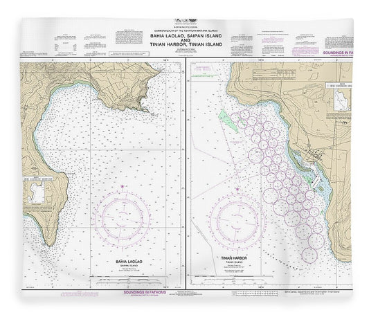 Nautical Chart 81071 Commonwealth The Northern Mariana Islands Bahia Laolao, Saipan Island Tinian Harbor, Tinian Island Blanket