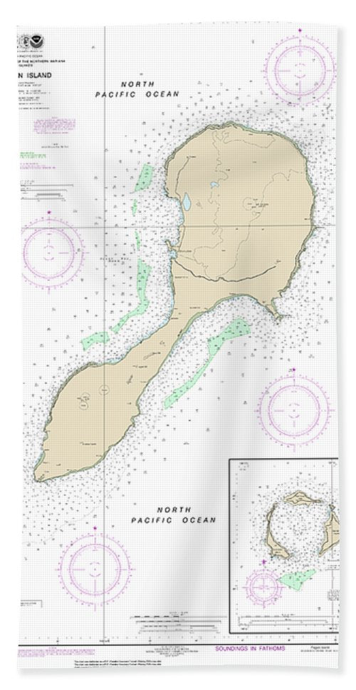 Nautical Chart-81092 Commonwealth-the Northern Mariana Islands - Bath Towel