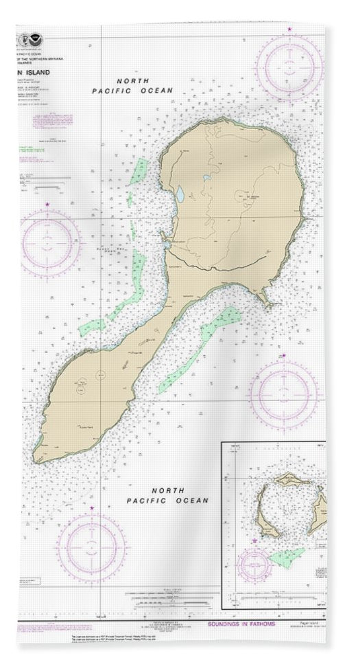 Nautical Chart-81092 Commonwealth-the Northern Mariana Islands - Beach Towel