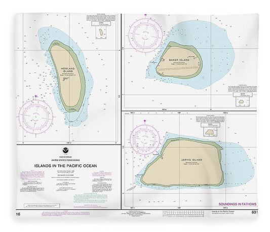 Nautical Chart 83116 Islands In The Pacific Ocean Jarvis, Bake Howland Islands Blanket