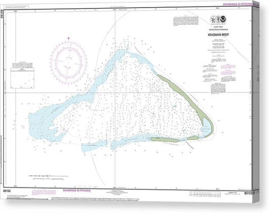 Nautical Chart-83153 United States Possesion Kingman Reef Canvas Print