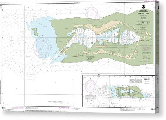Nautical Chart-83157 Palmyra Atoll, Approaches-Palmyra Atoll Canvas Print