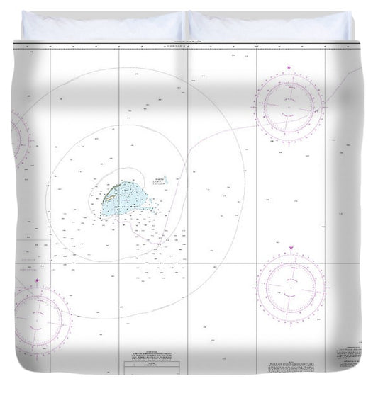 Nautical Chart 83633 United States Possession Approaches Johnston Atoll Duvet Cover