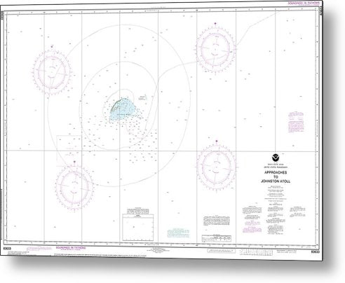 A beuatiful Metal Print of the Nautical Chart-83633 United States Possession Approaches-Johnston Atoll - Metal Print by SeaKoast.  100% Guarenteed!