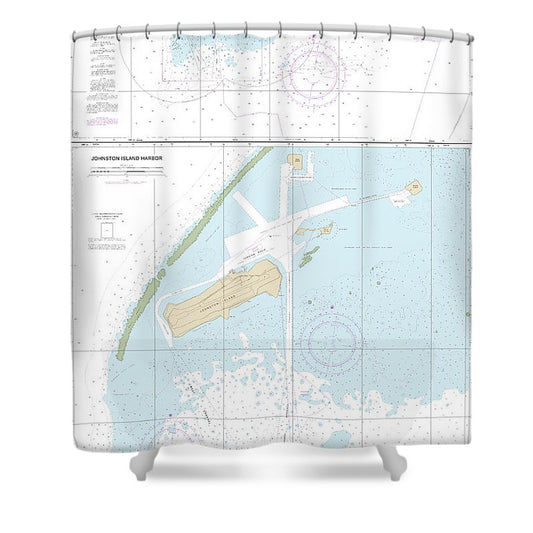 Nautical Chart 83637 Johnston Atoll, Johnston Island Harbor Shower Curtain