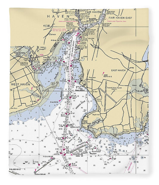 New Haven  Connecticut Nautical Chart _V3 Blanket