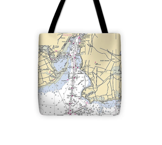 New Haven  Connecticut Nautical Chart _V3 Tote Bag