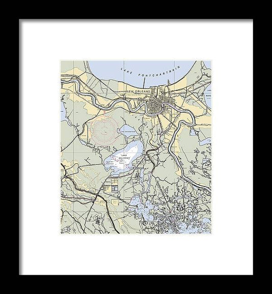 A beuatiful Framed Print of the New Orleans Lake Pontchartrain-Louisiana Nautical Chart by SeaKoast