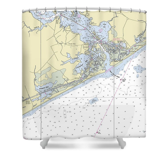 New River Inlet North Carolina Nautical Chart Shower Curtain