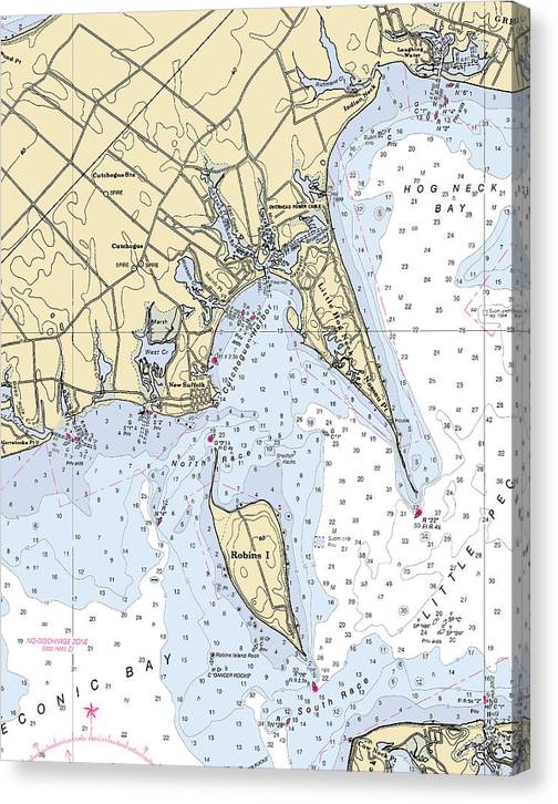 New Suffolk-New York Nautical Chart Canvas Print