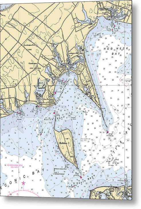 A beuatiful Metal Print of the New Suffolk-New York Nautical Chart - Metal Print by SeaKoast.  100% Guarenteed!