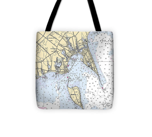 New Suffolk New York Nautical Chart Tote Bag