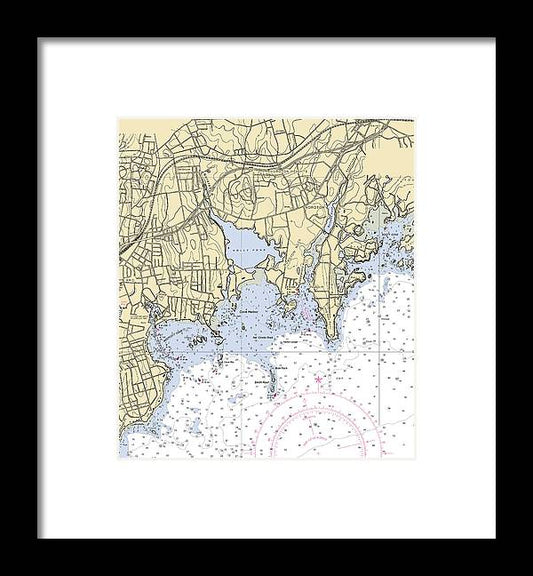 Noroton-connecticut Nautical Chart - Framed Print
