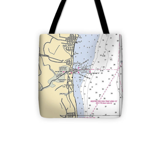 North Beach Maryland Nautical Chart Tote Bag