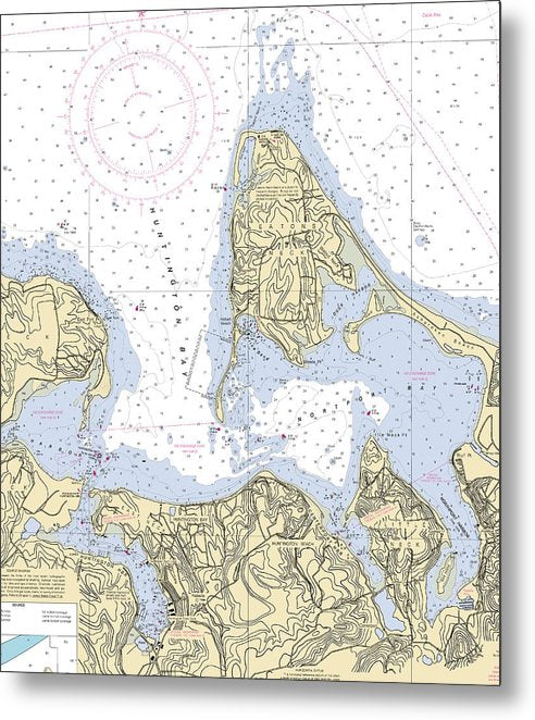A beuatiful Metal Print of the Northport Bay-New York Nautical Chart - Metal Print by SeaKoast.  100% Guarenteed!