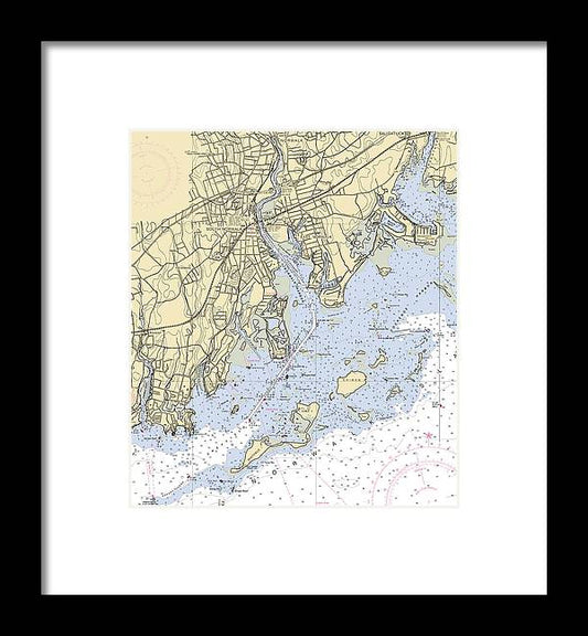 A beuatiful Framed Print of the Norwalk -Connecticut Nautical Chart _V2 by SeaKoast
