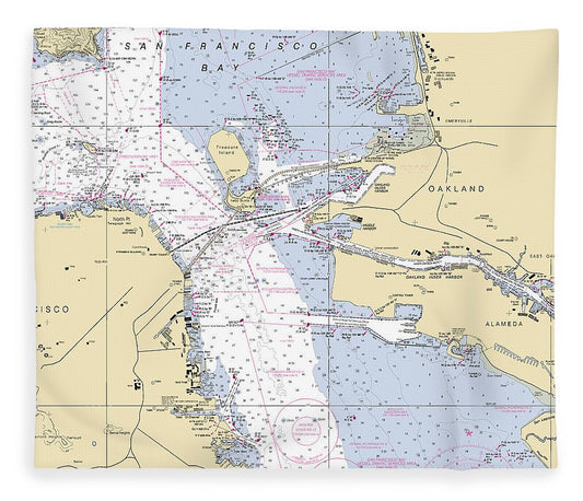 Oakland  California Nautical Chart _V6 Blanket