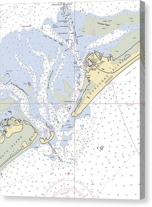 Ocracoke-North Carolina Nautical Chart Canvas Print