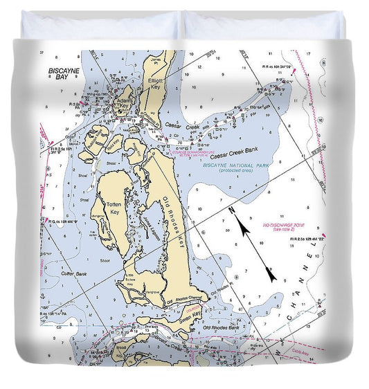 Old Rhodes Key  Florida Nautical Chart _V2 Duvet Cover