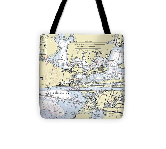Orange Beach Alabama Nautical Chart Tote Bag