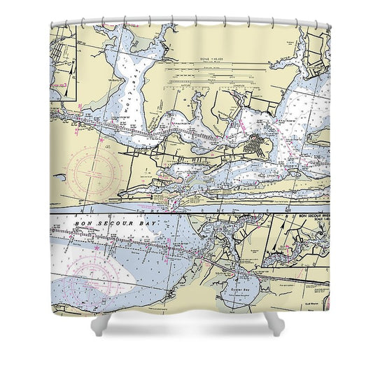 Orange Beach Alabama Nautical Chart Shower Curtain