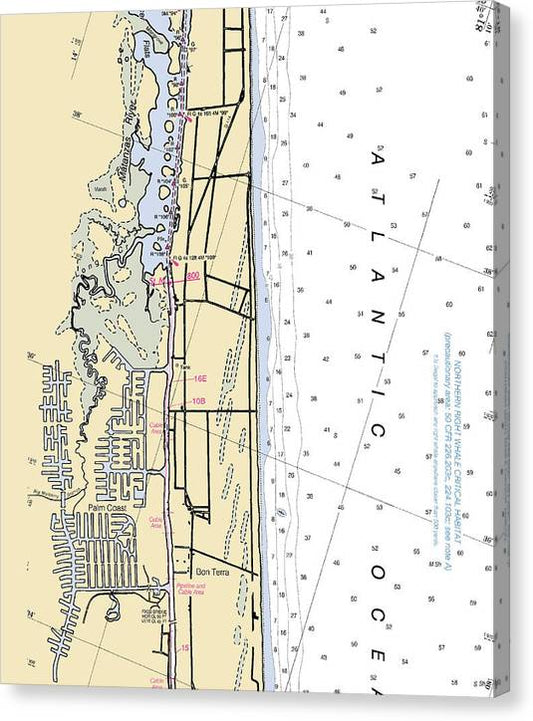 Palm-Coast -Florida Nautical Chart _V6 Canvas Print