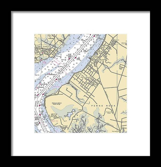 A beuatiful Framed Print of the Penns Beach-New Jersey Nautical Chart by SeaKoast