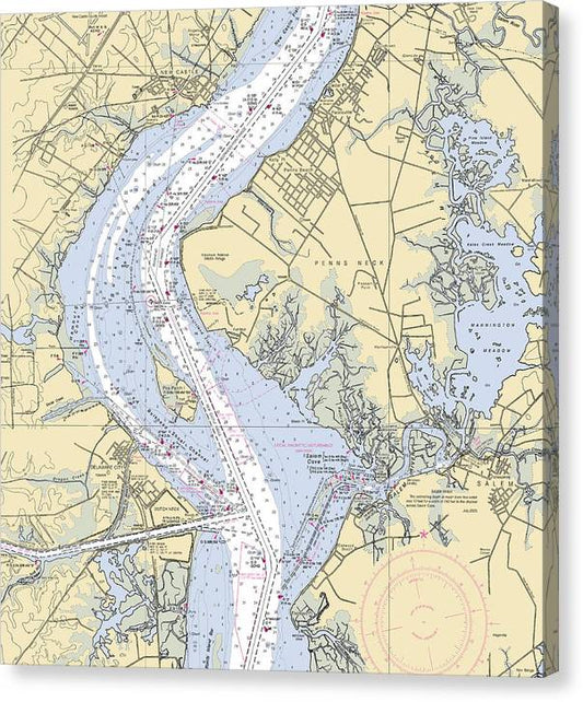 Penns Neck-New Jersey Nautical Chart Canvas Print