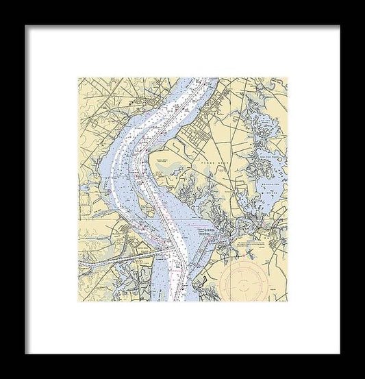 A beuatiful Framed Print of the Penns Neck-New Jersey Nautical Chart by SeaKoast