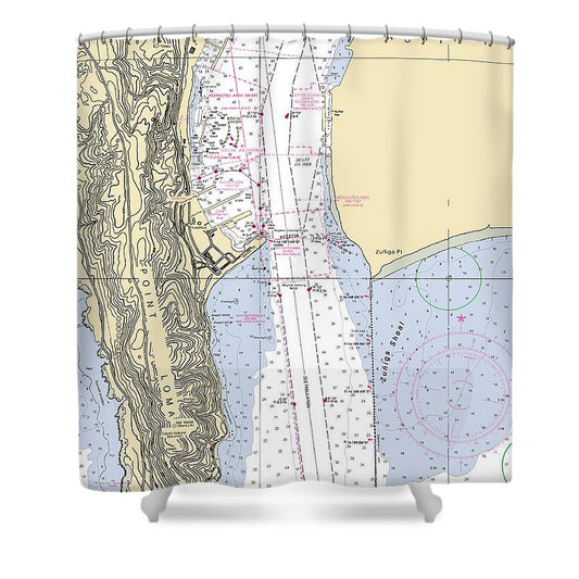 Point Loma California Nautical Chart Shower Curtain