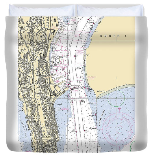 Point Loma California Nautical Chart Duvet Cover