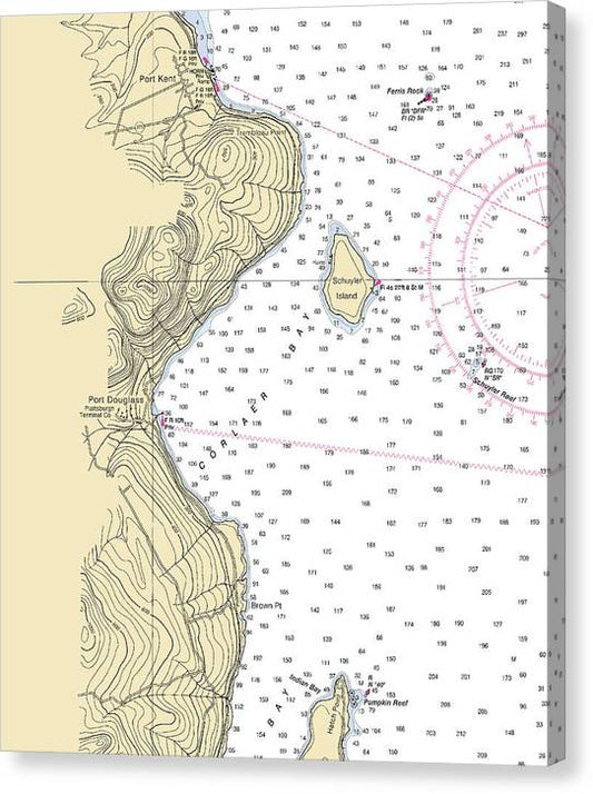 Port Douglas-Lake Champlain  Nautical Chart Canvas Print