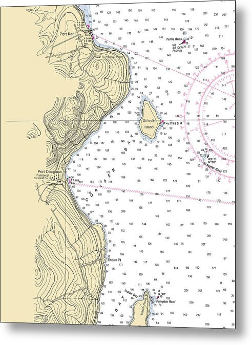 A beuatiful Metal Print of the Port Douglas-Lake Champlain  Nautical Chart - Metal Print by SeaKoast.  100% Guarenteed!