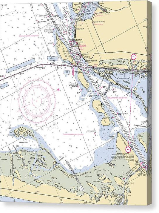 Port Ingleside-Texas Nautical Chart Canvas Print