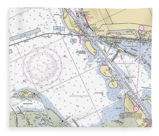 Port Ingleside Texas Nautical Chart Blanket