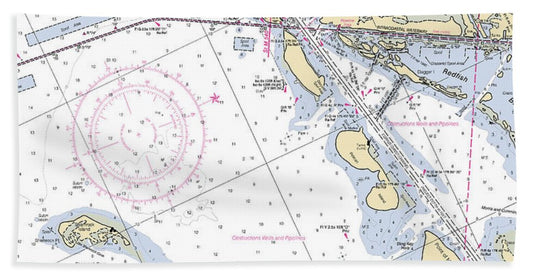 Port Ingleside-texas Nautical Chart - Beach Towel