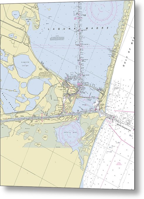 A beuatiful Metal Print of the Port Isabel And Laguna Madre Texas Nautical Chart - Metal Print by SeaKoast.  100% Guarenteed!