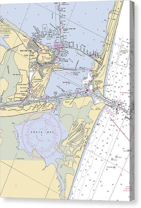 Port Isabel-Texas Nautical Chart Canvas Print