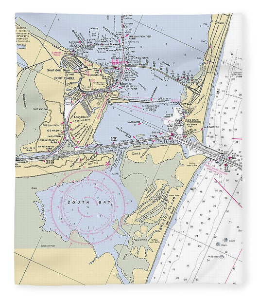 Port Isabel Texas Nautical Chart Blanket