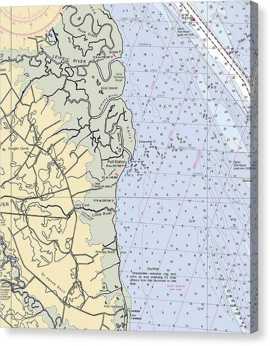 Port Mahon-Delaware Nautical Chart Canvas Print